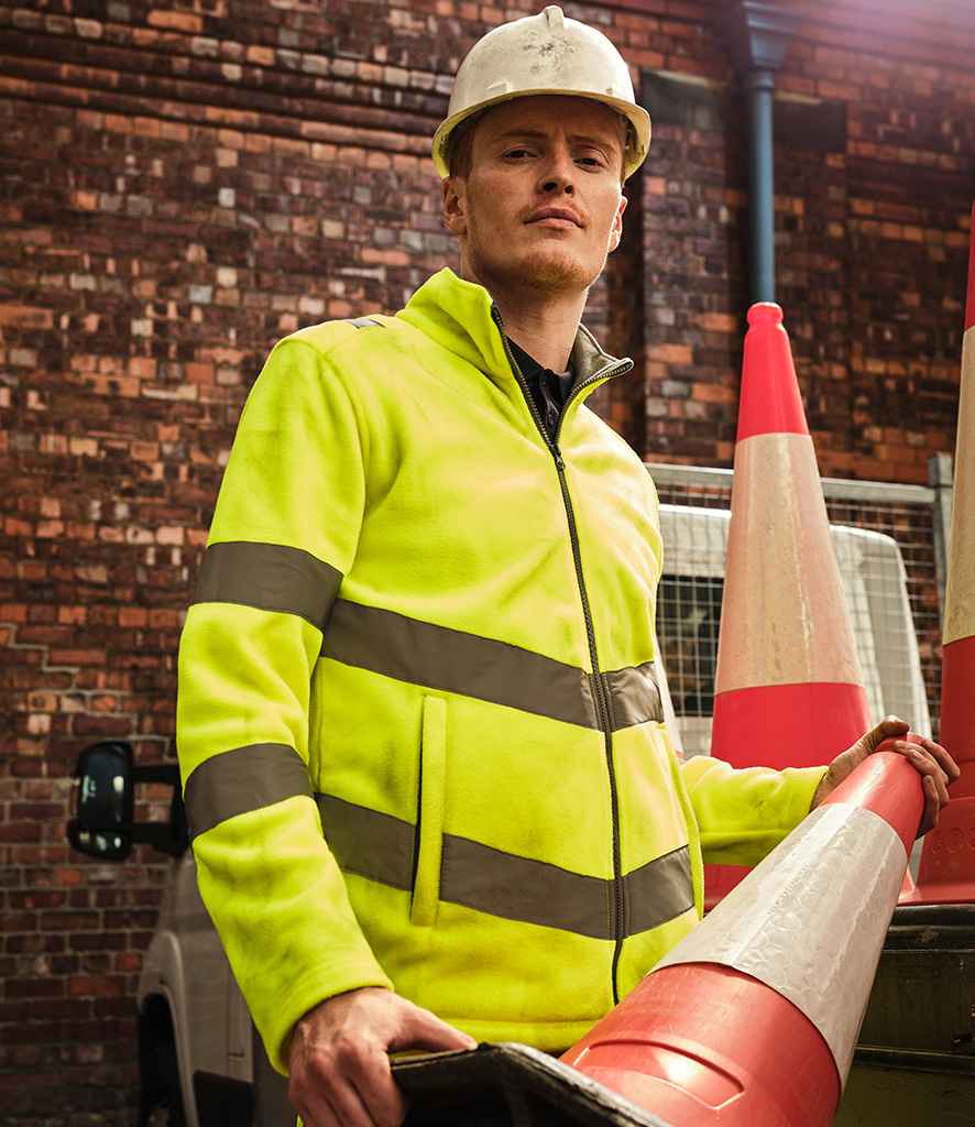 Regatta Hi-Vis RG558 Yellow Model - Fleece Ready to be Embroidered by Custard Workwear - Cheap Personalised and Customised Workwear in Nottinghamshire, Derbyshire and Leicestershire