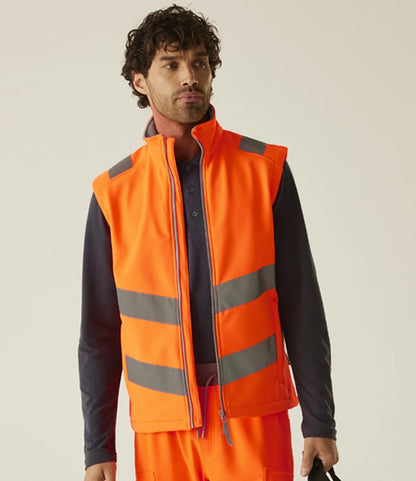 RG560 - Pro Contract High Visibility Ablaze Soft Shell Bodywarmer | Orange