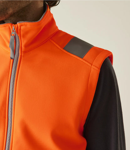 RG560 - Pro Contract High Visibility Ablaze Soft Shell Bodywarmer | Orange