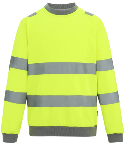 RG563 - Pro Contract High Visibility Crew Neck Sweatshirt | Yellow