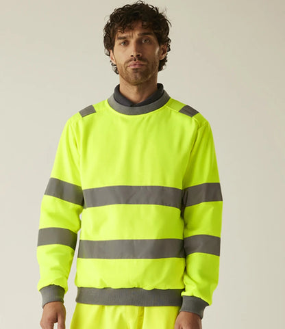 RG563 - Pro Contract High Visibility Crew Neck Sweatshirt | Yellow