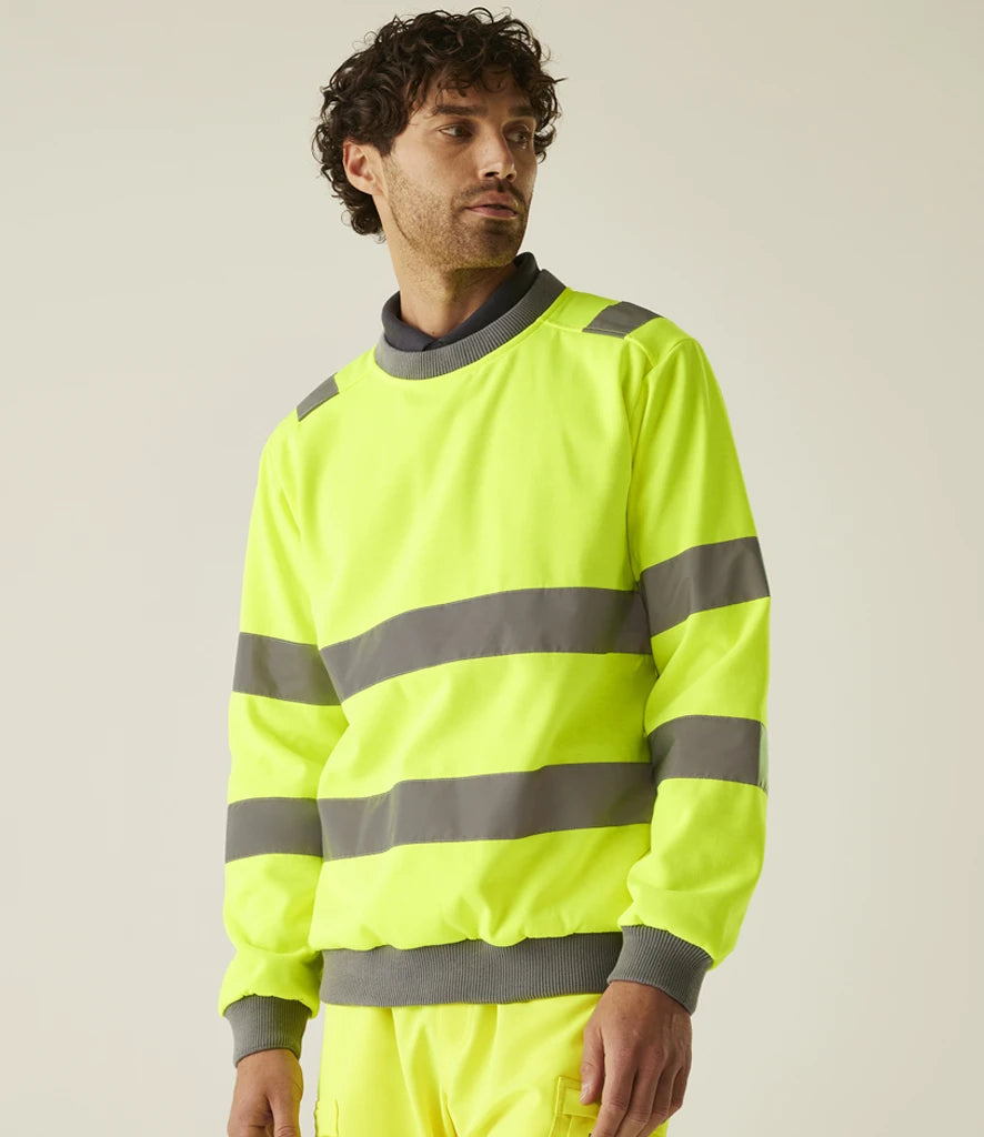 RG563 - Pro Contract High Visibility Crew Neck Sweatshirt | Yellow