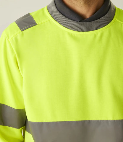 RG563 - Pro Contract High Visibility Crew Neck Sweatshirt | Yellow