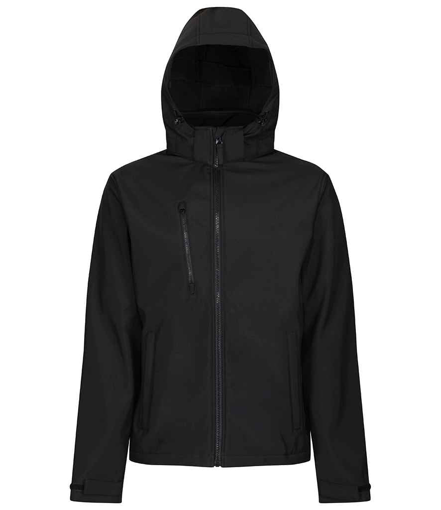 Regatta Professional RG635 Black/Black Front - Soft Shell Ready to be Embroidered and Printed by Custard Workwear - Cheap Personalised and Customised Workwear in Nottinghamshire, Derbyshire and Leicestershire