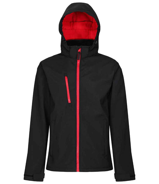 Regatta Professional RG635 Black/Classic Red Front - Soft Shell Ready to be Embroidered and Printed by Custard Workwear - Cheap Personalised and Customised Workwear in Nottinghamshire, Derbyshire and Leicestershire