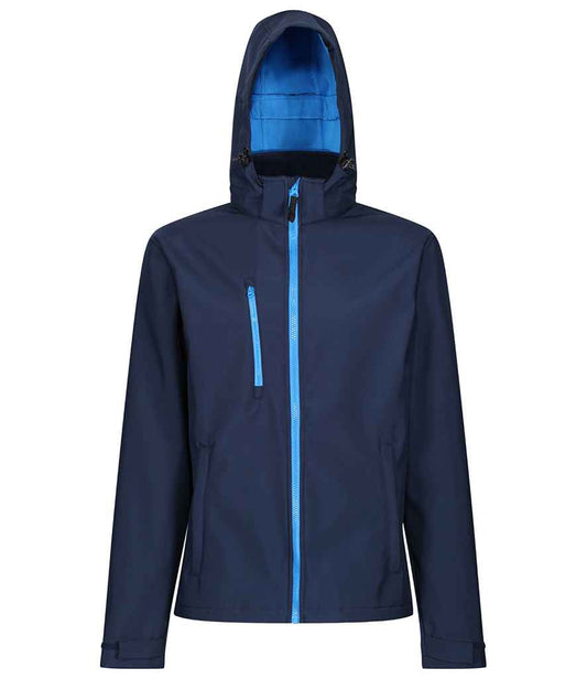 Regatta Professional RG635 Navy/French Blue Front - Soft Shell Ready to be Embroidered and Printed by Custard Workwear - Cheap Personalised and Customised Workwear in Nottinghamshire, Derbyshire and Leicestershire