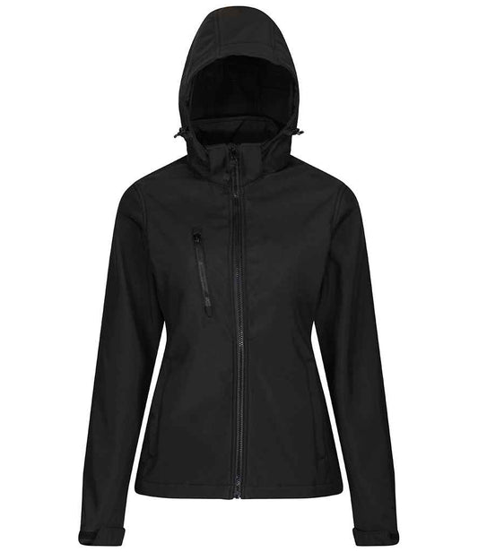 Regatta Professional RG636 Black/Black Front - Soft Shell Ready to be Embroidered and Printed by Custard Workwear - Cheap Personalised and Customised Workwear in Nottinghamshire, Derbyshire and Leicestershire