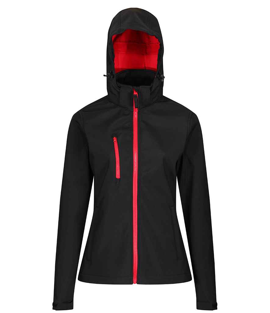 Regatta Professional RG636 Black/Classic Red Front - Soft Shell Ready to be Embroidered and Printed by Custard Workwear - Cheap Personalised and Customised Workwear in Nottinghamshire, Derbyshire and Leicestershire
