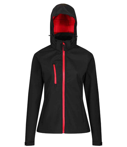Regatta Professional RG636 Black/Classic Red Front - Soft Shell Ready to be Embroidered and Printed by Custard Workwear - Cheap Personalised and Customised Workwear in Nottinghamshire, Derbyshire and Leicestershire