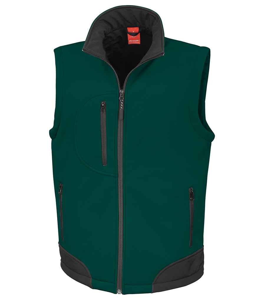 Result RS123 Bottle Green/Black Front -  Ready to be Embroidered and Printed by Custard Workwear - Cheap Personalised and Customised Workwear in Nottinghamshire, Derbyshire and Leicestershire
