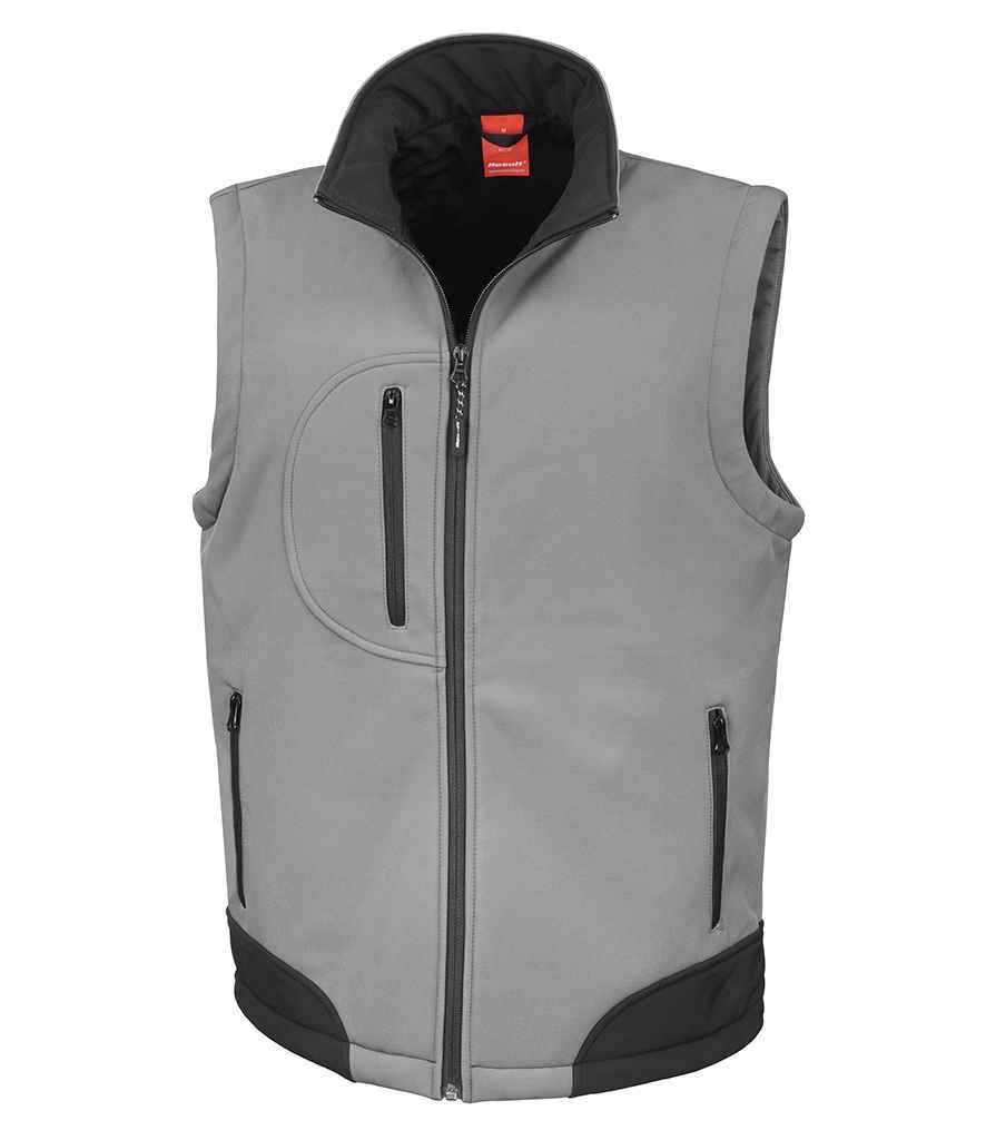 Result RS123 Workguard Grey/Black Front -  Ready to be Embroidered and Printed by Custard Workwear - Cheap Personalised and Customised Workwear in Nottinghamshire, Derbyshire and Leicestershire