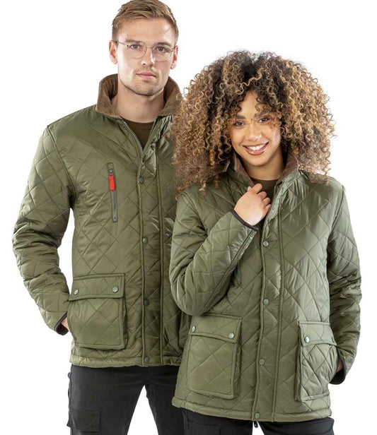Result RS196 Olive Green Model -  Ready to be Embroidered by Custard Workwear - Cheap Personalised and Customised Workwear in Nottinghamshire, Derbyshire and Leicestershire