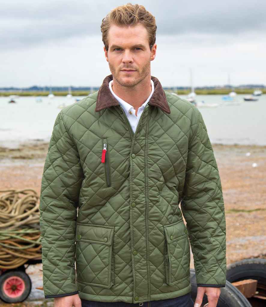Result RS196 Olive Green Model -  Ready to be Embroidered by Custard Workwear - Cheap Personalised and Customised Workwear in Nottinghamshire, Derbyshire and Leicestershire