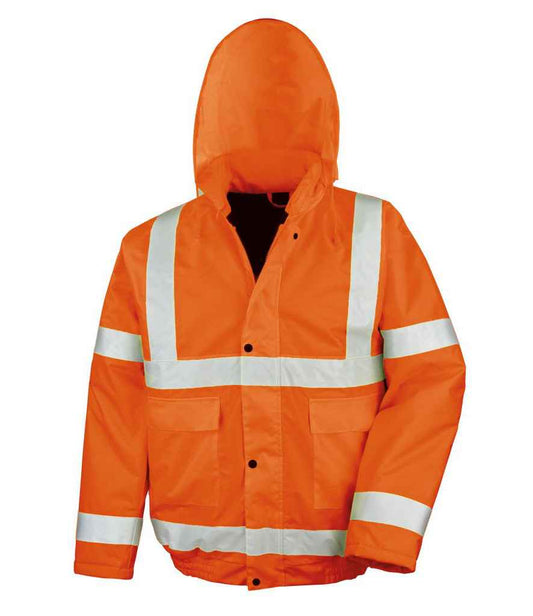 Result RS217 Fluorescent Orange Front -  Ready to be Embroidered and Printed by Custard Workwear - Cheap Personalised and Customised Workwear in Nottinghamshire, Derbyshire and Leicestershire