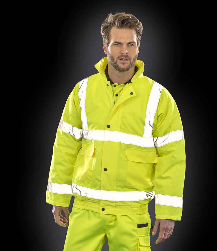 Result RS217 Fluorescent Yellow Model -  Ready to be Embroidered and Printed by Custard Workwear - Cheap Personalised and Customised Workwear in Nottinghamshire, Derbyshire and Leicestershire