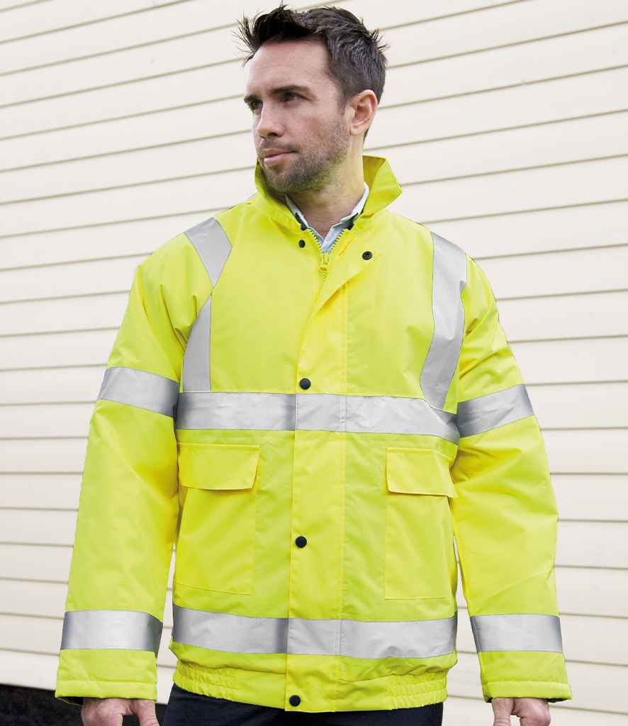 Result RS217 Fluorescent Yellow Model -  Ready to be Embroidered and Printed by Custard Workwear - Cheap Personalised and Customised Workwear in Nottinghamshire, Derbyshire and Leicestershire