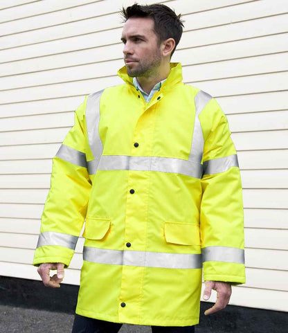 Result RS218 Fluorescent Yellow Model -  Ready to be Embroidered and Printed by Custard Workwear - Cheap Personalised and Customised Workwear in Nottinghamshire, Derbyshire and Leicestershire