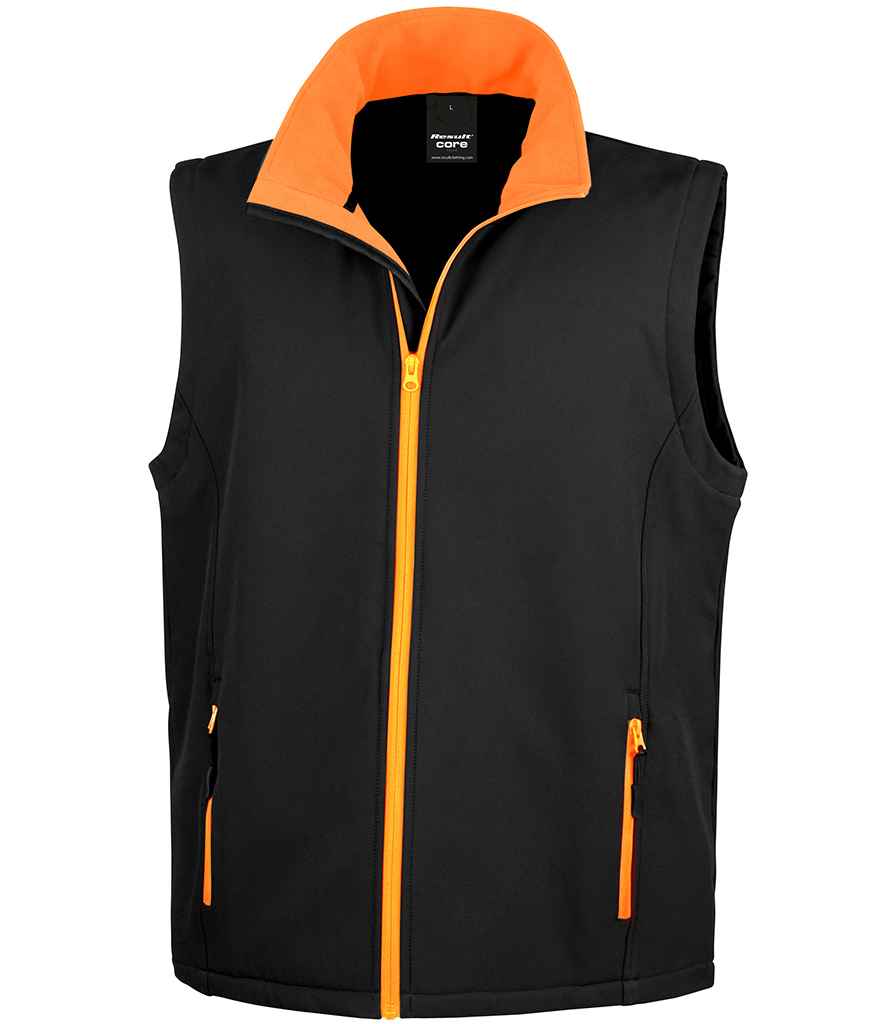 Result RS232M Black/Orange Front -  Ready to be Embroidered and Printed by Custard Workwear - Cheap Personalised and Customised Workwear in Nottinghamshire, Derbyshire and Leicestershire