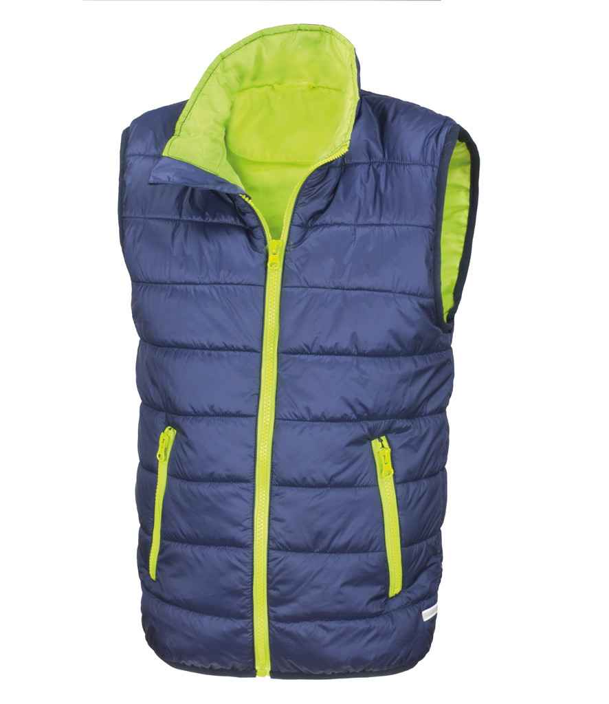 Result RS234B Navy/Lime Green Front -  Ready to be Embroidered by Custard Workwear - Cheap Personalised and Customised Workwear in Nottinghamshire, Derbyshire and Leicestershire