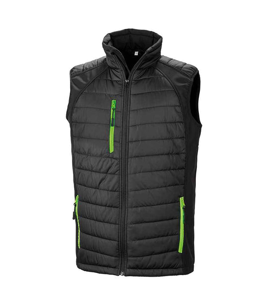 Result RS238 Black/Lime Green Front -  Ready to be Embroidered and Printed by Custard Workwear - Cheap Personalised and Customised Workwear in Nottinghamshire, Derbyshire and Leicestershire