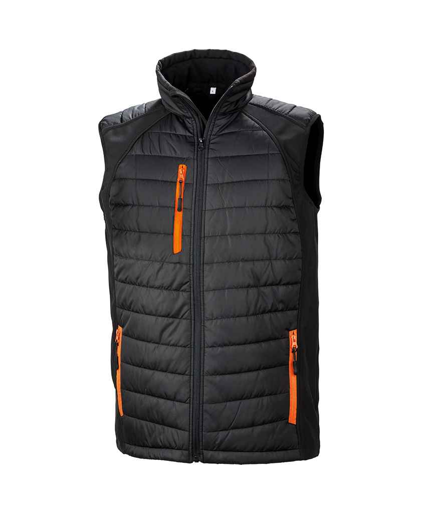 Result RS238 Black/Orange Front -  Ready to be Embroidered and Printed by Custard Workwear - Cheap Personalised and Customised Workwear in Nottinghamshire, Derbyshire and Leicestershire