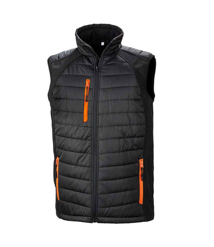 Result RS238 Black/Orange Front -  Ready to be Embroidered and Printed by Custard Workwear - Cheap Personalised and Customised Workwear in Nottinghamshire, Derbyshire and Leicestershire
