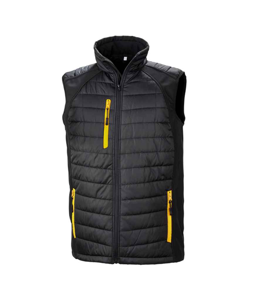 Result RS238 Black/Yellow Front -  Ready to be Embroidered and Printed by Custard Workwear - Cheap Personalised and Customised Workwear in Nottinghamshire, Derbyshire and Leicestershire