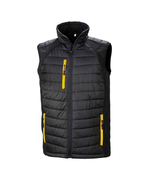 Result RS238 Black/Yellow Front -  Ready to be Embroidered and Printed by Custard Workwear - Cheap Personalised and Customised Workwear in Nottinghamshire, Derbyshire and Leicestershire