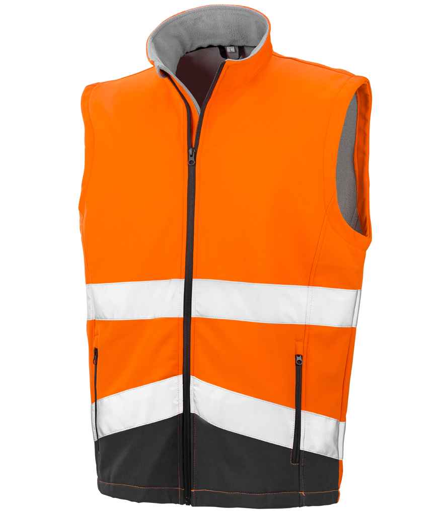 Result RS451 Fluorescent Orange/Black Front -  Ready to be Embroidered and Printed by Custard Workwear - Cheap Personalised and Customised Workwear in Nottinghamshire, Derbyshire and Leicestershire