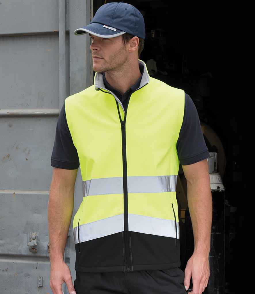 Result RS451 Fluorescent Yellow/Black Model -  Ready to be Embroidered and Printed by Custard Workwear - Cheap Personalised and Customised Workwear in Nottinghamshire, Derbyshire and Leicestershire