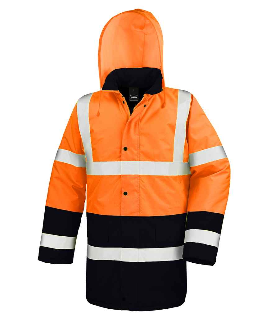 Result RS452 Fluorescent Orange/Black Detail -  Ready to be Embroidered and Printed by Custard Workwear - Cheap Personalised and Customised Workwear in Nottinghamshire, Derbyshire and Leicestershire