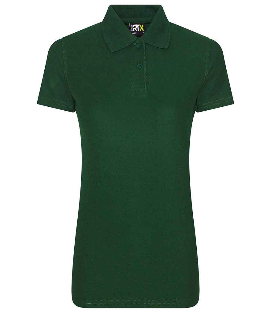 Pro RTX RX101F Bottle Green Front - Ladies Polo Shirt Ready to be Embroidered and Printed by Custard Workwear - Cheap Personalised and Customised Workwear in Nottinghamshire, Derbyshire and Leicestershire