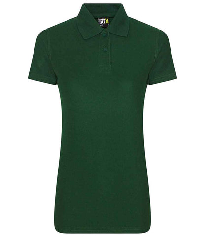Pro RTX RX101F Bottle Green Front - Ladies Polo Shirt Ready to be Embroidered and Printed by Custard Workwear - Cheap Personalised and Customised Workwear in Nottinghamshire, Derbyshire and Leicestershire
