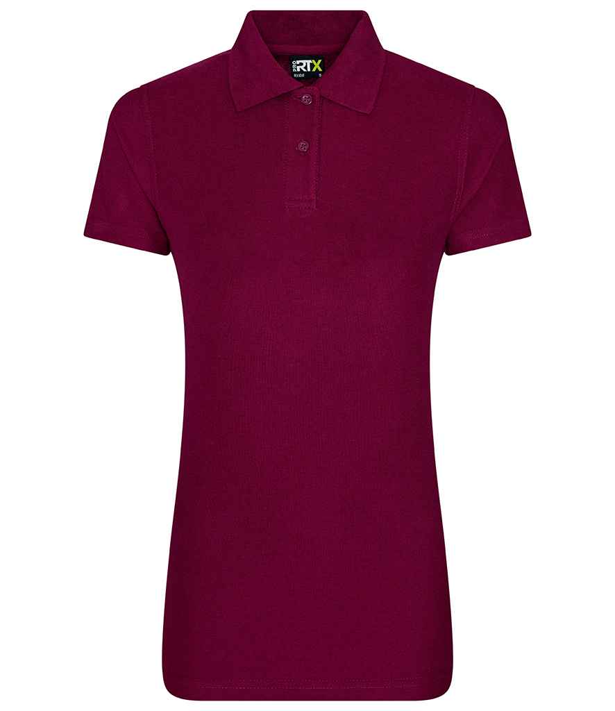 Pro RTX RX101F Burgundy Front - Ladies Polo Shirt Ready to be Embroidered and Printed by Custard Workwear - Cheap Personalised and Customised Workwear in Nottinghamshire, Derbyshire and Leicestershire