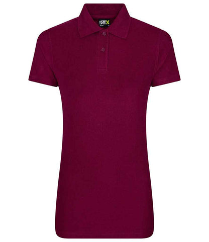 Pro RTX RX101F Burgundy Front - Ladies Polo Shirt Ready to be Embroidered and Printed by Custard Workwear - Cheap Personalised and Customised Workwear in Nottinghamshire, Derbyshire and Leicestershire