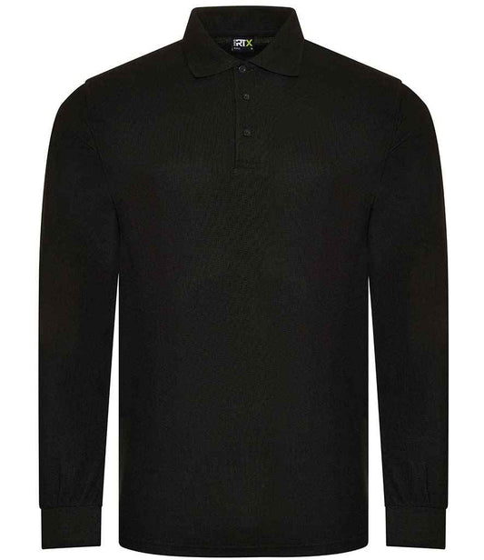 Pro RTX RX102 Black Front - Long Sleeve Polo Shirt Ready to be Embroidered and Printed by Custard Workwear - Cheap Personalised and Customised Workwear in Nottinghamshire, Derbyshire and Leicestershire