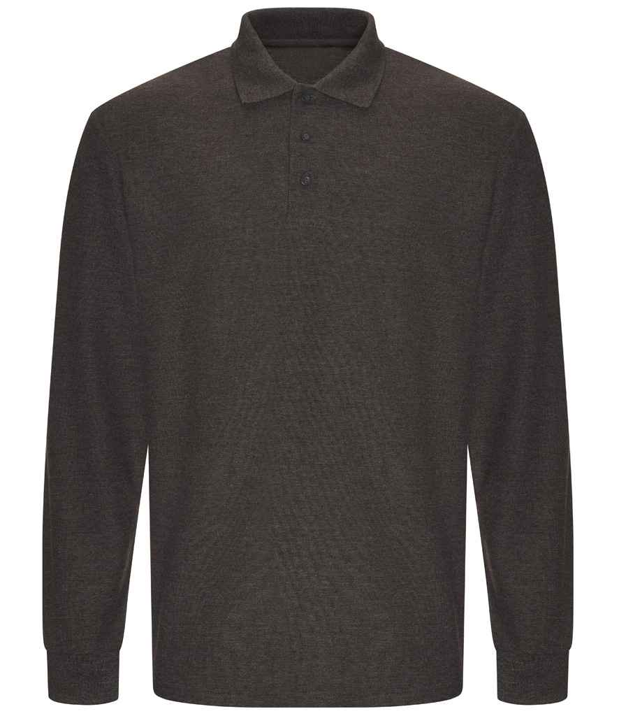 Pro RTX RX102 Charcoal Front - Long Sleeve Polo Shirt Ready to be Embroidered and Printed by Custard Workwear - Cheap Personalised and Customised Workwear in Nottinghamshire, Derbyshire and Leicestershire