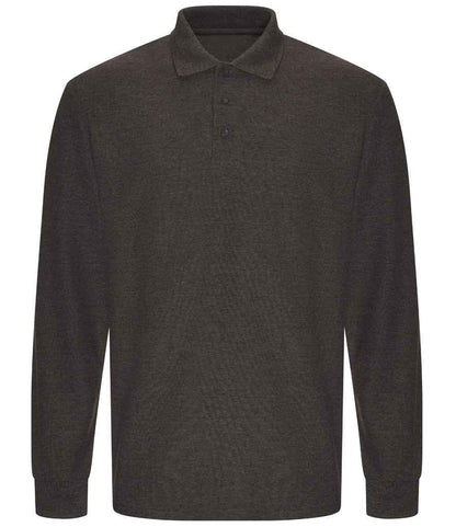 Pro RTX RX102 Charcoal Front - Long Sleeve Polo Shirt Ready to be Embroidered and Printed by Custard Workwear - Cheap Personalised and Customised Workwear in Nottinghamshire, Derbyshire and Leicestershire
