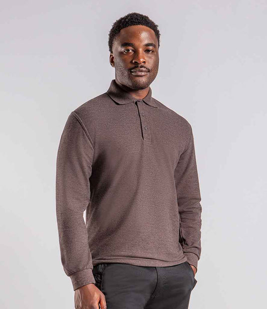 Pro RTX RX102 Charcoal Model - Long Sleeve Polo Shirt Ready to be Embroidered and Printed by Custard Workwear - Cheap Personalised and Customised Workwear in Nottinghamshire, Derbyshire and Leicestershire
