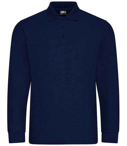 Pro RTX RX102 Navy Front - Long Sleeve Polo Shirt Ready to be Embroidered and Printed by Custard Workwear - Cheap Personalised and Customised Workwear in Nottinghamshire, Derbyshire and Leicestershire