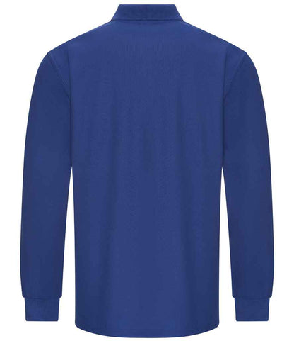 Pro RTX RX102 Royal Blue Back - Long Sleeve Polo Shirt Ready to be Embroidered and Printed by Custard Workwear - Cheap Personalised and Customised Workwear in Nottinghamshire, Derbyshire and Leicestershire