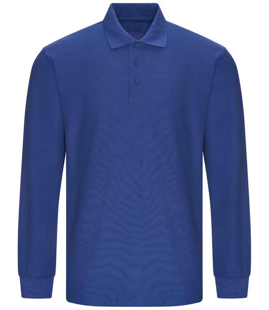 Pro RTX RX102 Royal Blue Front - Long Sleeve Polo Shirt Ready to be Embroidered and Printed by Custard Workwear - Cheap Personalised and Customised Workwear in Nottinghamshire, Derbyshire and Leicestershire
