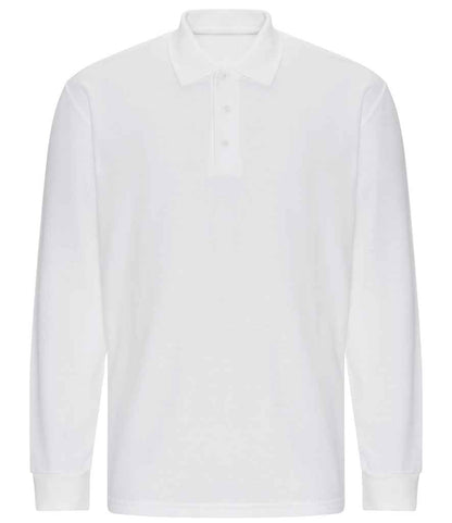 Pro RTX RX102 White Front - Long Sleeve Polo Shirt Ready to be Embroidered and Printed by Custard Workwear - Cheap Personalised and Customised Workwear in Nottinghamshire, Derbyshire and Leicestershire