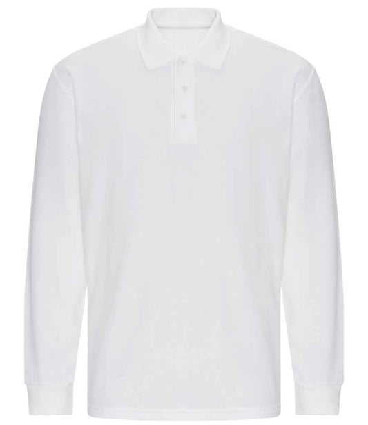 Pro RTX RX102 White Front - Long Sleeve Polo Shirt Ready to be Embroidered and Printed by Custard Workwear - Cheap Personalised and Customised Workwear in Nottinghamshire, Derbyshire and Leicestershire