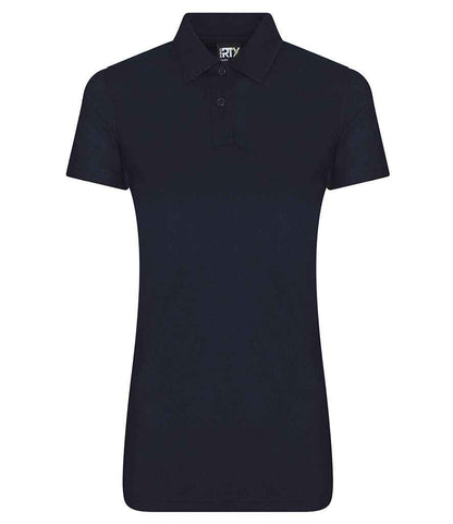 Pro RTX RX105F Navy Front - Ladies Polyester Polo Shirt Ready to be Embroidered and Printed by Custard Workwear - Cheap Personalised and Customised Workwear in Nottinghamshire, Derbyshire and Leicestershire