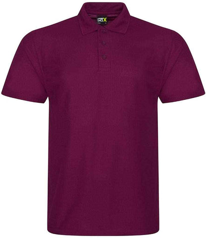 Pro RTX RX105 Burgundy Front - Polyester Polo Shirt Ready to be Embroidered and Printed by Custard Workwear - Cheap Personalised and Customised Workwear in Nottinghamshire, Derbyshire and Leicestershire