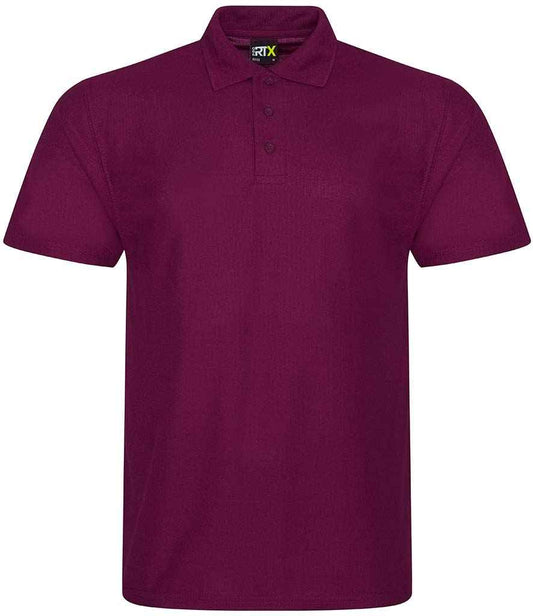 Pro RTX RX105 Burgundy Front - Polyester Polo Shirt Ready to be Embroidered and Printed by Custard Workwear - Cheap Personalised and Customised Workwear in Nottinghamshire, Derbyshire and Leicestershire