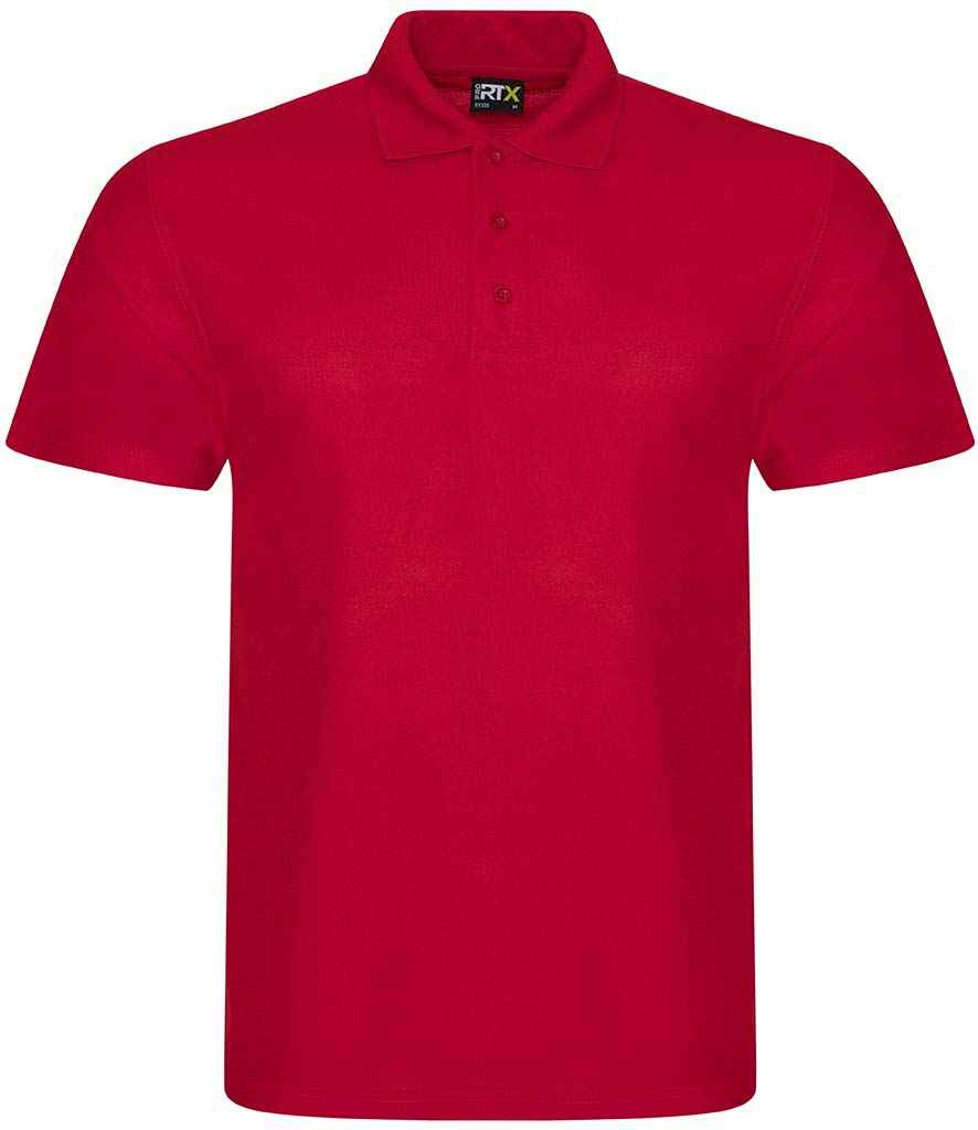 Pro RTX RX105 Red Front - Polyester Polo Shirt Ready to be Embroidered and Printed by Custard Workwear - Cheap Personalised and Customised Workwear in Nottinghamshire, Derbyshire and Leicestershire