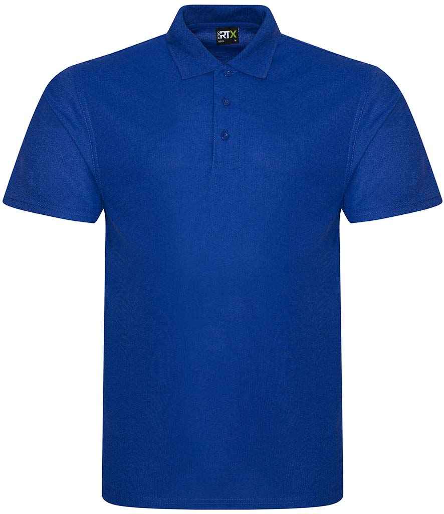 Pro RTX RX105 Royal Blue Front - Polyester Polo Shirt Ready to be Embroidered and Printed by Custard Workwear - Cheap Personalised and Customised Workwear in Nottinghamshire, Derbyshire and Leicestershire
