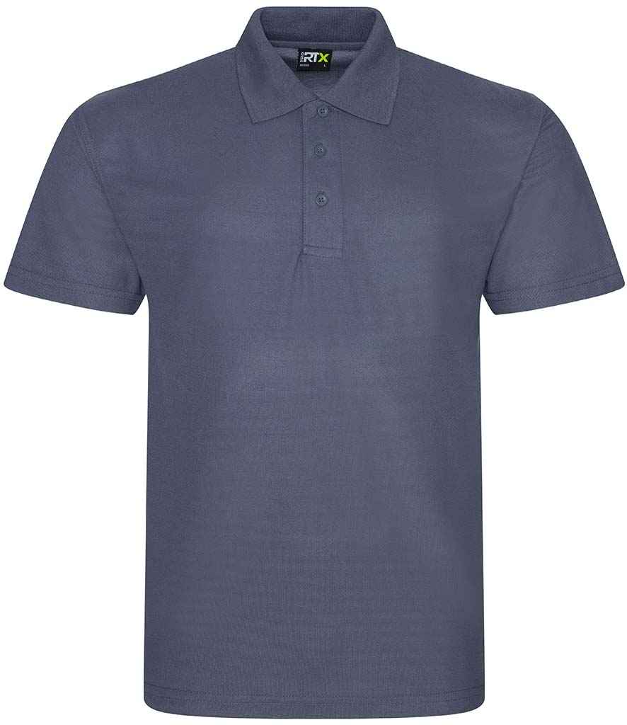 Pro RTX RX105 Solid Grey Front - Polyester Polo Shirt Ready to be Embroidered and Printed by Custard Workwear - Cheap Personalised and Customised Workwear in Nottinghamshire, Derbyshire and Leicestershire
